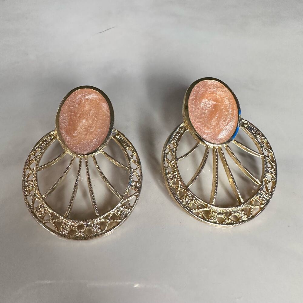 Gold Coral stud earrings